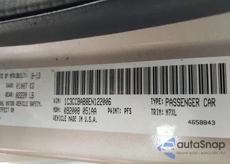 2014 Chrysler 200 Lx from USA, damaged, VIN 1C3CCBAB8EN122006